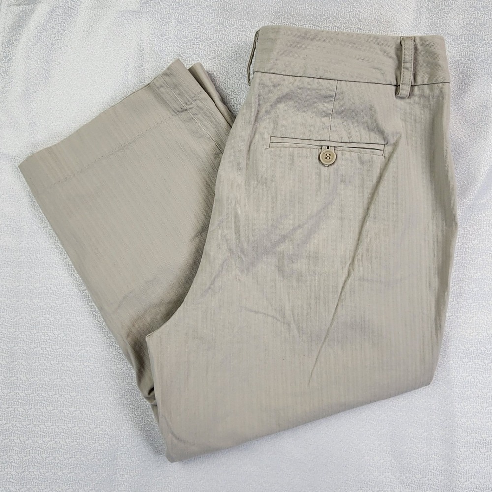 Unlisted Sandy Stone Cropped Trousers Women 12 Minimalist Academia Office Preppy